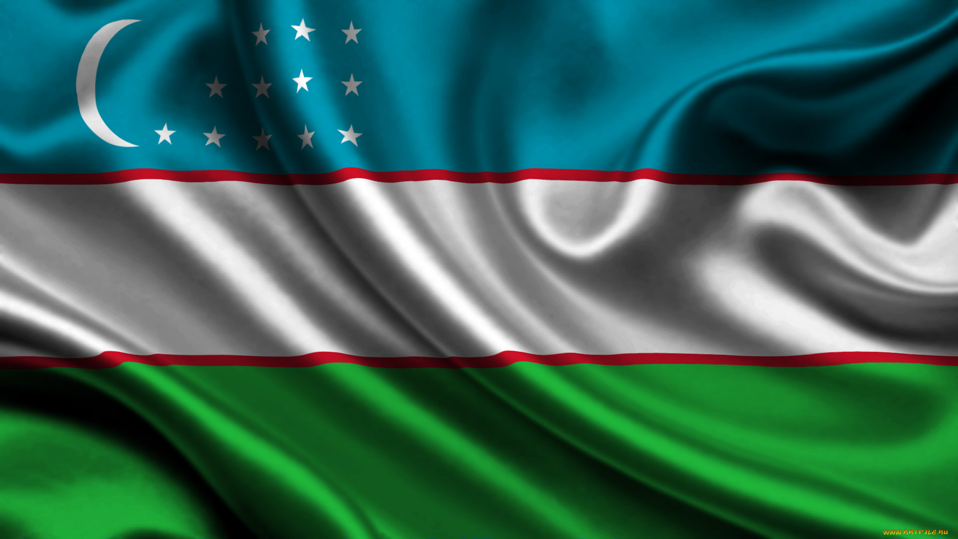 , , , satin, uzbekistan, flag